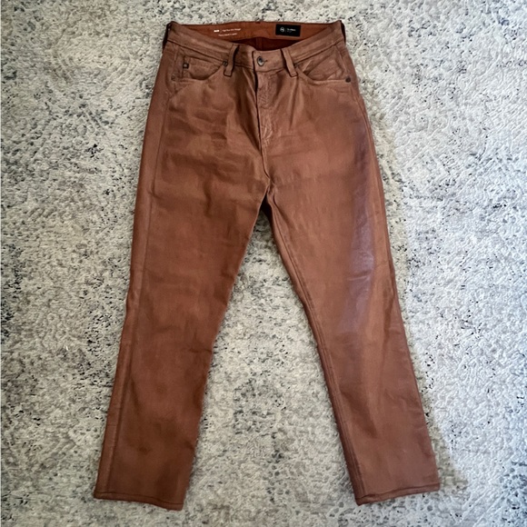 AG Mari high-rise, slim straight in leatherette Light Canyon rock - Picture 1 of 6